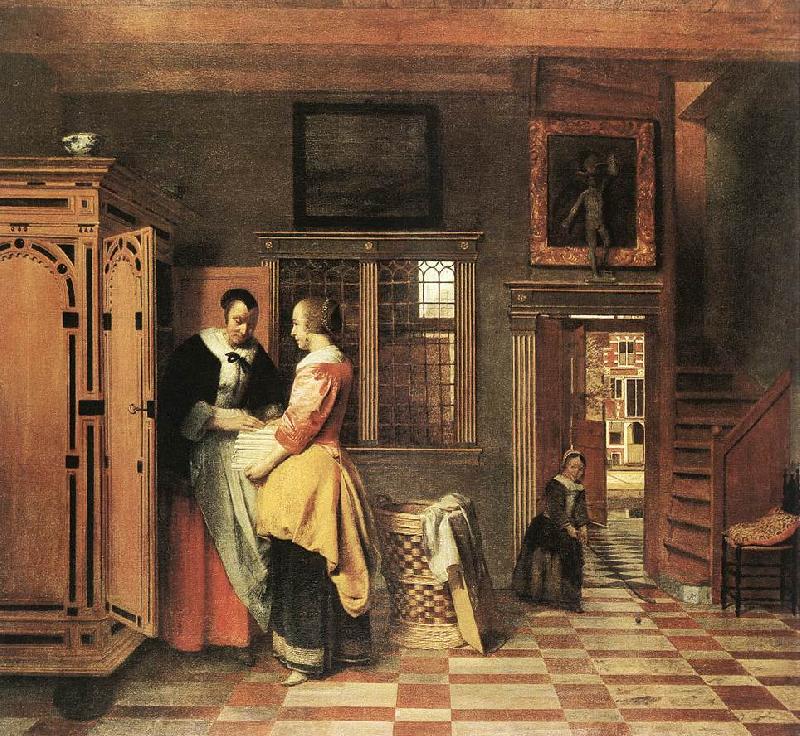 HOOCH, Pieter de At the Linen Closet g France oil painting art